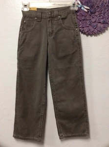 Boys Jeans Style Pants Size 7X R Olive Lee Contractor Jean Sure Fit New 175 - Picture 1 of 1