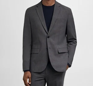 Tommy Hilfiger Herren Modern Fit Mantel Blazer Grau Größe 44R - Bild 1 von 8