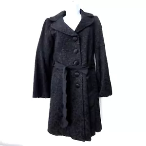 Nanette Lepore Coat Womens 2 Jacquard Gothic Whimsigoth Pinup Witchy 90s Y2K - Picture 1 of 13