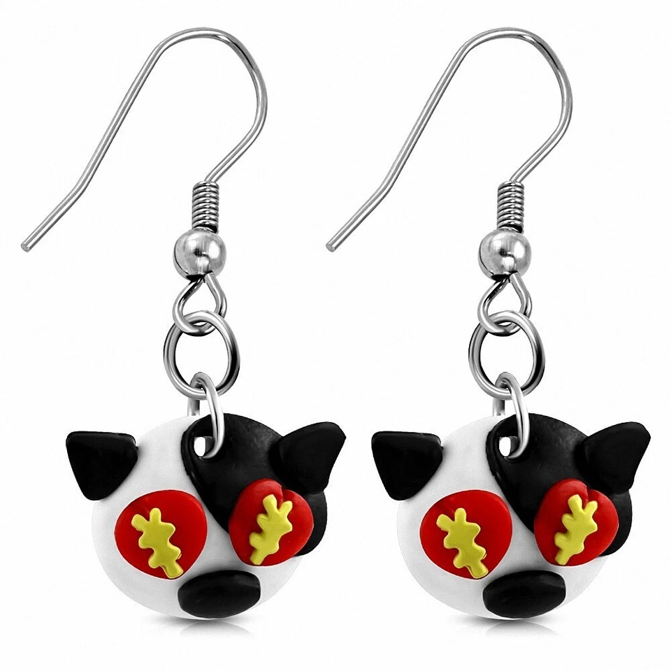 Orecchini A Gancio In Lega Moda In Fimo / Polimero Cocho - Immagine 1 di 1