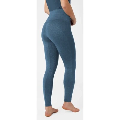 Horze Naomi NAHTLOSE Reitstrumpfhose, Vollsilikonsitz - blau - super bequem