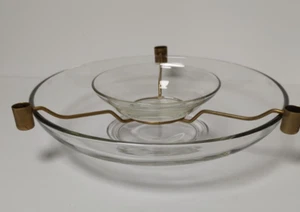 Vtg Colony Shrimp Seafood Chiller Icer & Liner Double Bowl Set Clear Glass - Picture 1 of 7