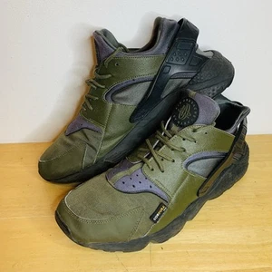 Nike Air Huarache scarpe da ginnastica uomo verde oliva/nero taglia UK 14 US 15 - cordura - Foto 1 di 14