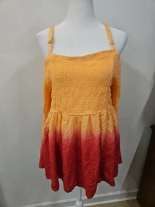 Torrid Women’s Peach Gradient Cold Shoulder Babydoll Top W/Adjust. Straps Size 1 - Picture 1 of 8