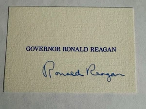1960s California Governor Ronald Reagan Pre-Printed Signature Signed Card - Picture 1 of 1