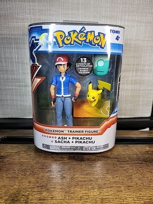 2015 Tomy Pokemon Trainer Фигурка Эш + Пикачу с 13pt Артикуляция T18079 НОВАЯ - Изображение 1 из 2
