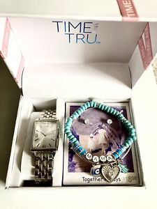 TIME AND TRU Watch Bracelet Earrings Together MaMa Always Gift Box 🆕 In Box