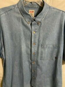 Dickies Men's 3XL 100% Cotton Short Sleeve Denim Work Shirt, Used Good Condition