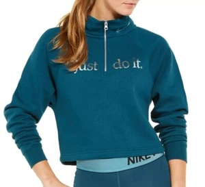 Nike Sportswear Shine Green Sweater 1/2 Zip Sweatshirt Top Womens Plus Size 1X - Picture 1 of 8