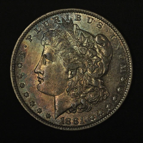 1881-O $1 Morgan Silver Dollar Colorful Toning - Free Shipping USA Cover