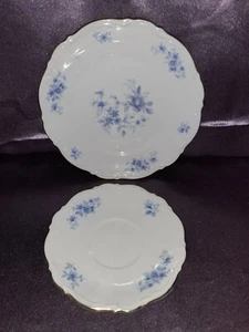 Mitterteich Bavaria Rhapsody in Blue Germany Saucer and Dessert Plate 7.5"in. - Picture 1 of 3