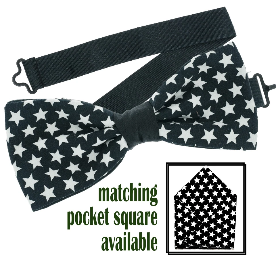 Gravata borboleta estrela e bolso quadrado casamento formatura festa de ano novo formal estrelas de Natal - Imagem 1 de 1