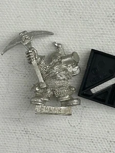 Warhammer Classic METAL Dwarf Drunk Miner Pickaxe and Candle Dwarves OOP - Picture 1 of 2