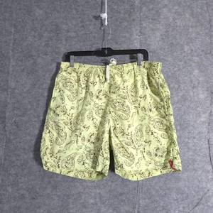 Tommy Bahama Relax Swim Trunks Mens Medium Yellow Limes Pattern Mesh Lined Beach - Picture 1 of 19