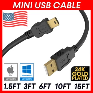 Mini USB Cable USB 2.0 Sync Charge Mini B Cord for GoPro Hero 3+, GPS, PS3 Lot - Picture 1 of 9
