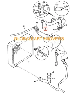 JCB BACKHOE - WATER HOSE - TOP (PART NO. 834/00739) - Picture 1 of 5