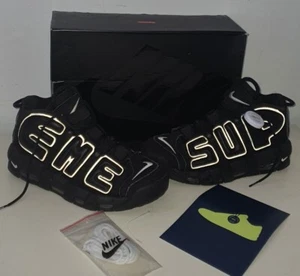 SS17 Supreme x Nike Air More Uptempo black Suptempo UK 6.5 US 7.5 EUR 40.5 lot - Foto 1 di 21