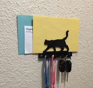 CAT Key / Mail / Leash Holder with 4 hooks. Screws included. Free Shipping - Picture 1 of 8