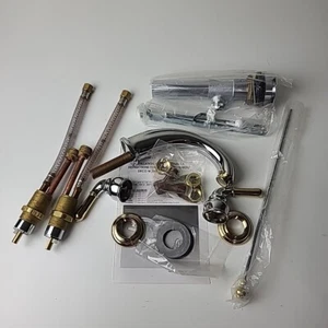 Pioneer Bathroom Faucet Chrome With Brass Accents Set Model #880400CB NOS - Picture 1 of 17