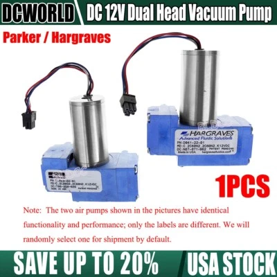 DC12V Dual Head Miniature Diaphragm Pump PWM Speed Control High Flow Vacuum Pump - Image 1 of 4