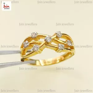 0.21 Karat Weiß Rund Schliff SI1 Diamanten 18 K Echt Massiv Gelb Gold - Bild 1 von 8