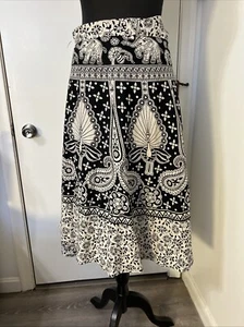 African Wrap around Long Skirt Beach Boho Paisley Peacock Elephant Free Size - Picture 1 of 8