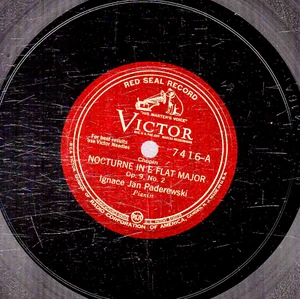 129ci. Ignace Paderewski - Nocturne in E Flat & Mazurka in C Sharp - Victor 7416 - Imagen 1 de 1