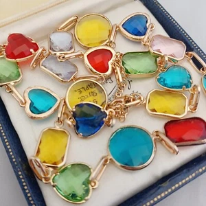 Vintage Art Deco Style - Glass Bezel Set - Fruit Salad Necklace - 20" - Picture 1 of 5