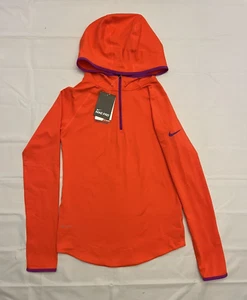 NWT Nike Dri-Fit Pro Hyperwarm 3.0 Neon Orange Hoodie Sweatshirt Youth Girls XL - Picture 1 of 15