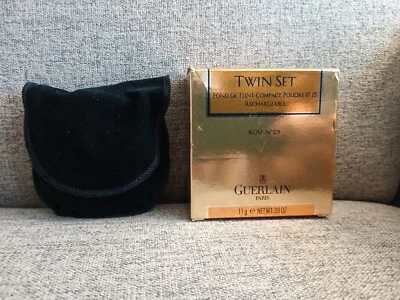 Guerlain Twin Set Compact Creme Foundation SPF 15 Rose # 23  New In Box RARE - Image 1 of 4