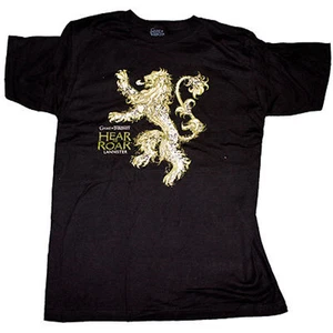 NEW Game of Thrones - Lannister House Hear Me Roar Lion - Male Black Tee T-Shirt - Picture 1 of 1