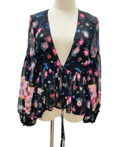 COOP By Trelise Cooper Meet Me In The Middle Sheer Top Size M Party Holiday Boho - Picture 1 of 17
