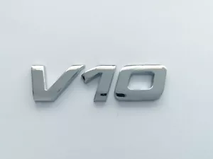 V10 Emblem Badge Letter Number alphapet logo car truck chrome/matte black - Picture 1 of 4