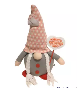 Valentines Day Mrs. Gnome Plush Faceless Weight Base 16" Multicolor new - Picture 1 of 3