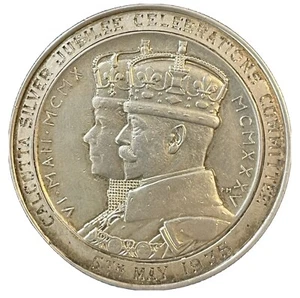 Medaglia Giubileo Argento Calcutta 1935 Giorgio V - India. Scatola originale. BHM-4249. EF - Foto 1 di 5