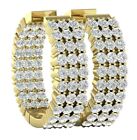 14k Yellow Gold Plated 2ct Round Cut Simulated Diamond Hoop/huggie Gift Earrings