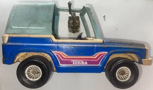 VINTAGE Tonka Bronco 835 TR Large 18” Blue T-Top 1970s Pressed Steel Toy Jeep - Picture 1 of 7