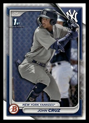 2024 Bowman Prospect 1st John Cruz #BP-77 New York Yankees Baseball Card - Image 1 of 2