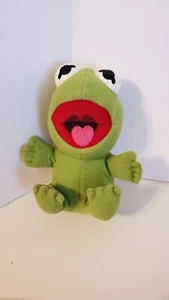 VINTAGE 1987 Henson MUPPET BABIES verde KERMIT LA RANA PELUCHE ANIMALE DI PELUCHE - Foto 1 di 4