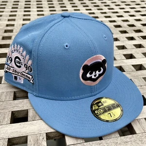 Chicago Cubs 1990 ASG Patch Pink UV New Era 59FIFTY Exclusive Fitted Hat 7 1/2 - Picture 1 of 7