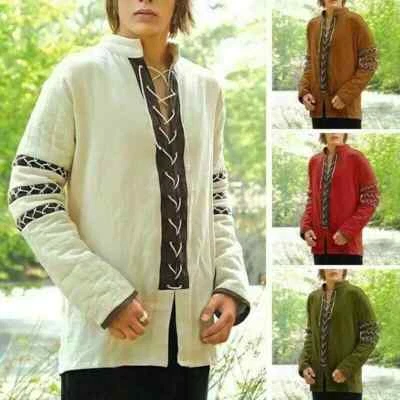 Vintage Viking Shirt Medieval Warrior Gambeson Celtic Tops Cosplay Costume - Image 1 of 3