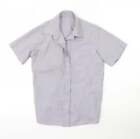 George Boys Grey Polyester Basic Button-Up Size 7-8 Years Collared Button