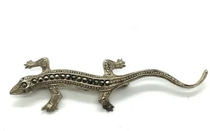 Antike Brosche Salamander mit Markasiten 835er Silber -sehr hübsch- - Bild 1 von 4