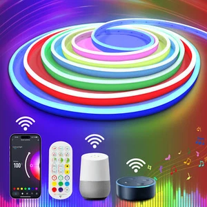 12V RGB LED Strip Sign Neon Rope Light with Music Sync Timer App/Remote Control - Picture 1 of 14