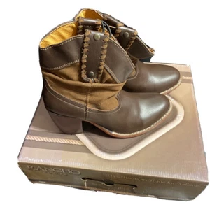 Botines Rancho de cuero marrón al tobillo mexicano para mujer talla 6 - Imagen 1 de 6