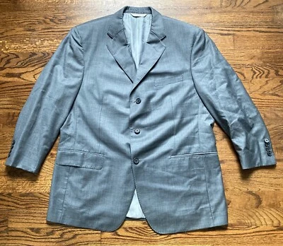 Шерстяная куртка Samuelsohn Super 150s серая мужская размер 43R блейзер спортивное пальто на 3 пуговицах - Изображение 1 из 4