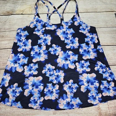 Camiseta sin mangas Old Navy Active negra floral para mujer talla grande  Foto 1 de 4