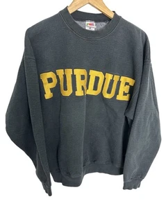 Vintage Purdue Boilermakers Black Embroidered Stitch Crewneck Sweatshirt Size XL - Picture 1 of 4