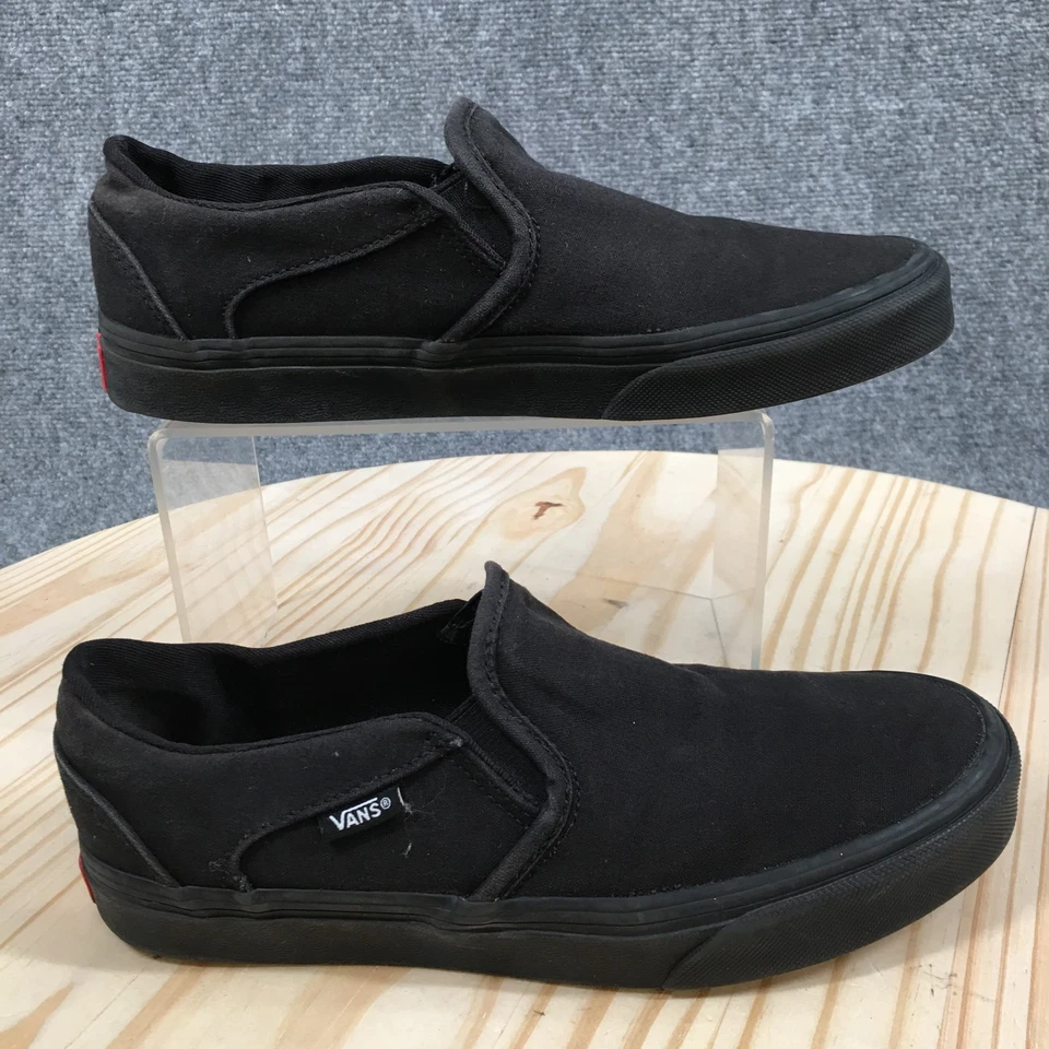 Vans Shoes Womens 7.5 Asher Slip-On Sneakers Black Casual Comfort Low Top 508731 - Image 1 of 4