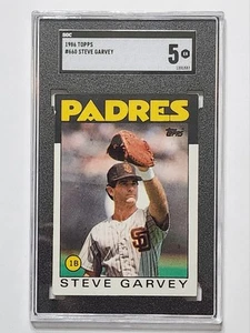 Tarjeta de béisbol 1986 Topps Steve Garvey #660 San Diego Padres POP 1 - Imagen 1 de 2